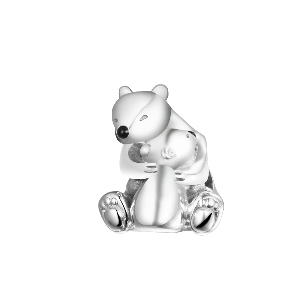 

Hugging Polar Bears Charm Christmas Joyas Plata De Ley 925 Autentica Jewelry Beads Chains DIY Charms For Jewelry Making