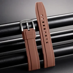 Enhanced Silicone Sports Watch Strap - Quick Release, Multiple Color Options - 22mm (Brown)