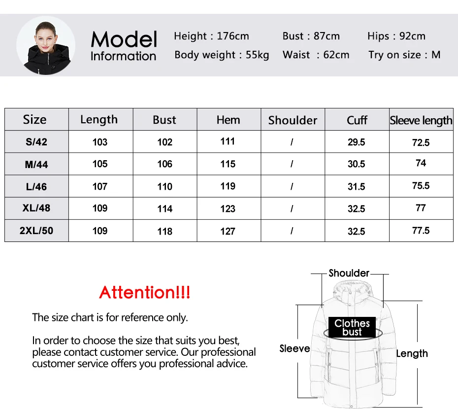 ICEbear 2023 New Winter Womens Jacket with Hood Warm Thickened Coat Windproof Parka With Belt GWD22599I