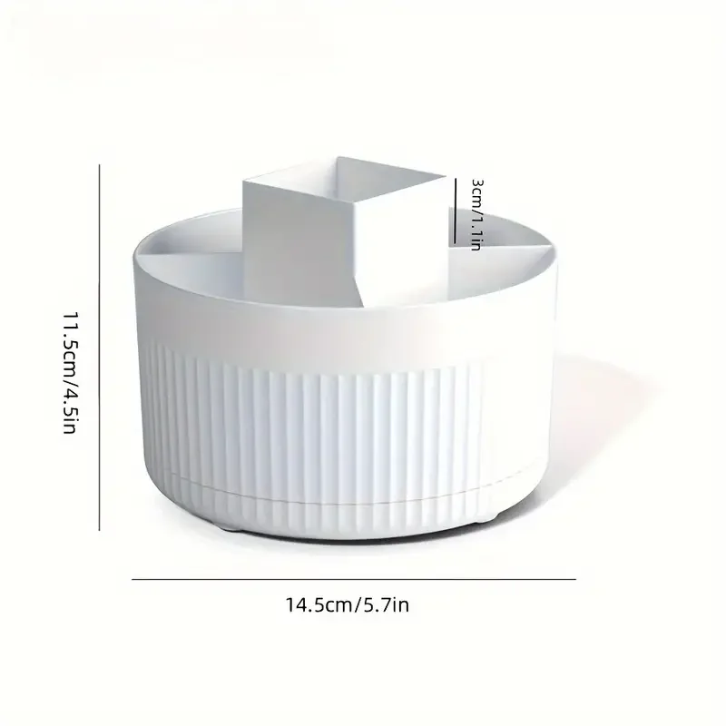 360 Rotating Makeup Desktop Cosmetic Storage Box Organizer Large Capacity For Bathroom Portable Lipstick Makeup Brush Pen Holder 4