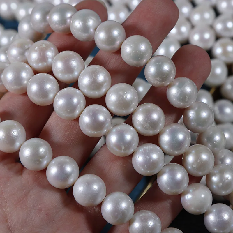 

10-11mm white Edison near round Pearl natural freshwater pearl diy necklace accessory