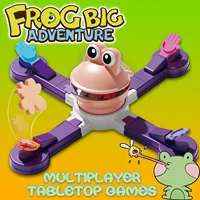 New 1-4 Players Frog Feeding Crazy Checkerboard Game - Exciting And Competitive Family Game For Single Multiplayer Team Players 1