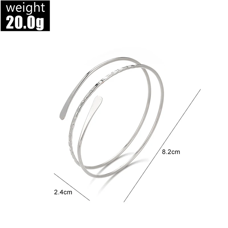 Silver Personality Punk Arm Ring Serpentine Metal Hollowed Out Multi-layer Smooth Bracelet Arm Ring Women Jewelry bangle bracelet snake bangle bracelet