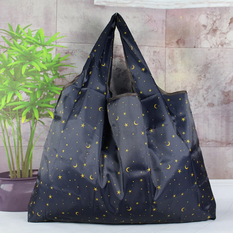 Shopping Bag Eco-Friendly Folding Reusable Portable Shoulder Handbag for Travel Grocery Fashion Pocket Tote