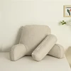 Reading Study Pillow,Bed Wedge with Arms and Pockets Bolster Back Support, Lumbar for Sofa,Office Chair Decorative Pillow 6
