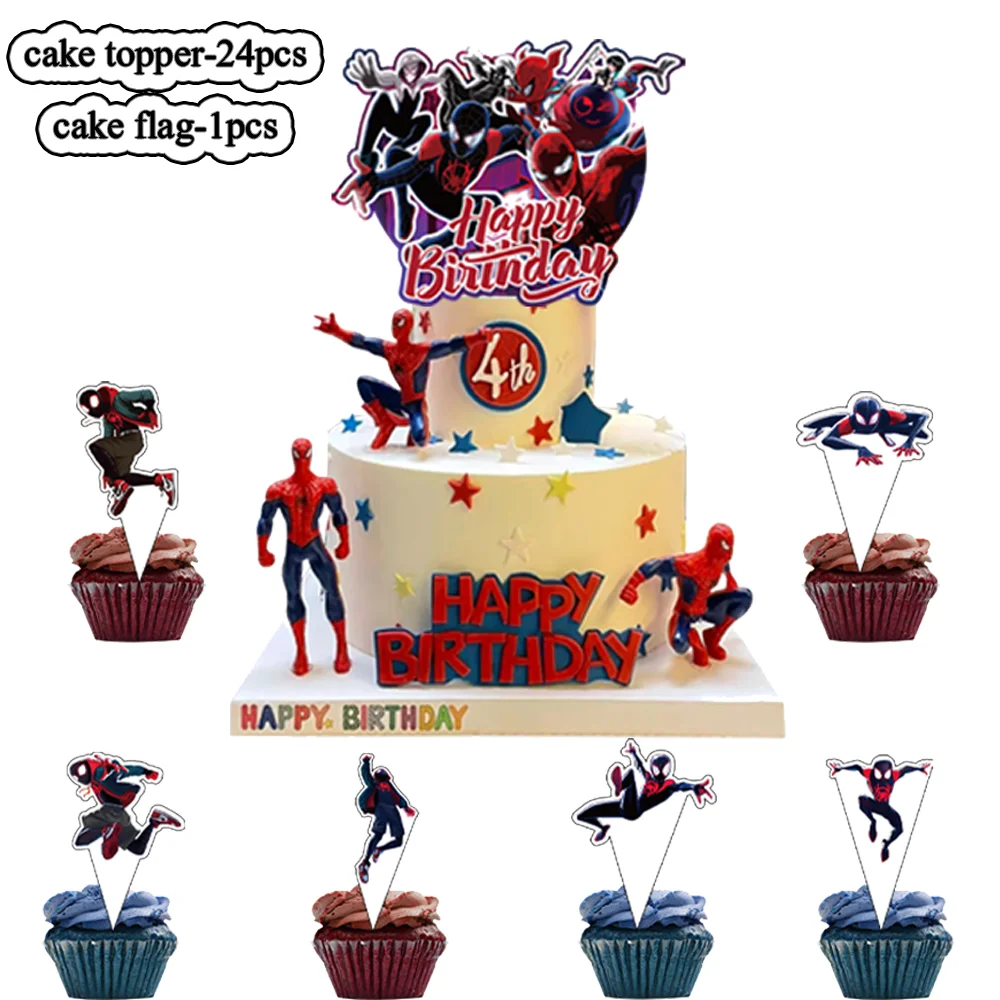 25 Décorations Gâteau Super Héros 3 Ans - Toppers Anniversaire Garçon - Happy Birthday + Figurines