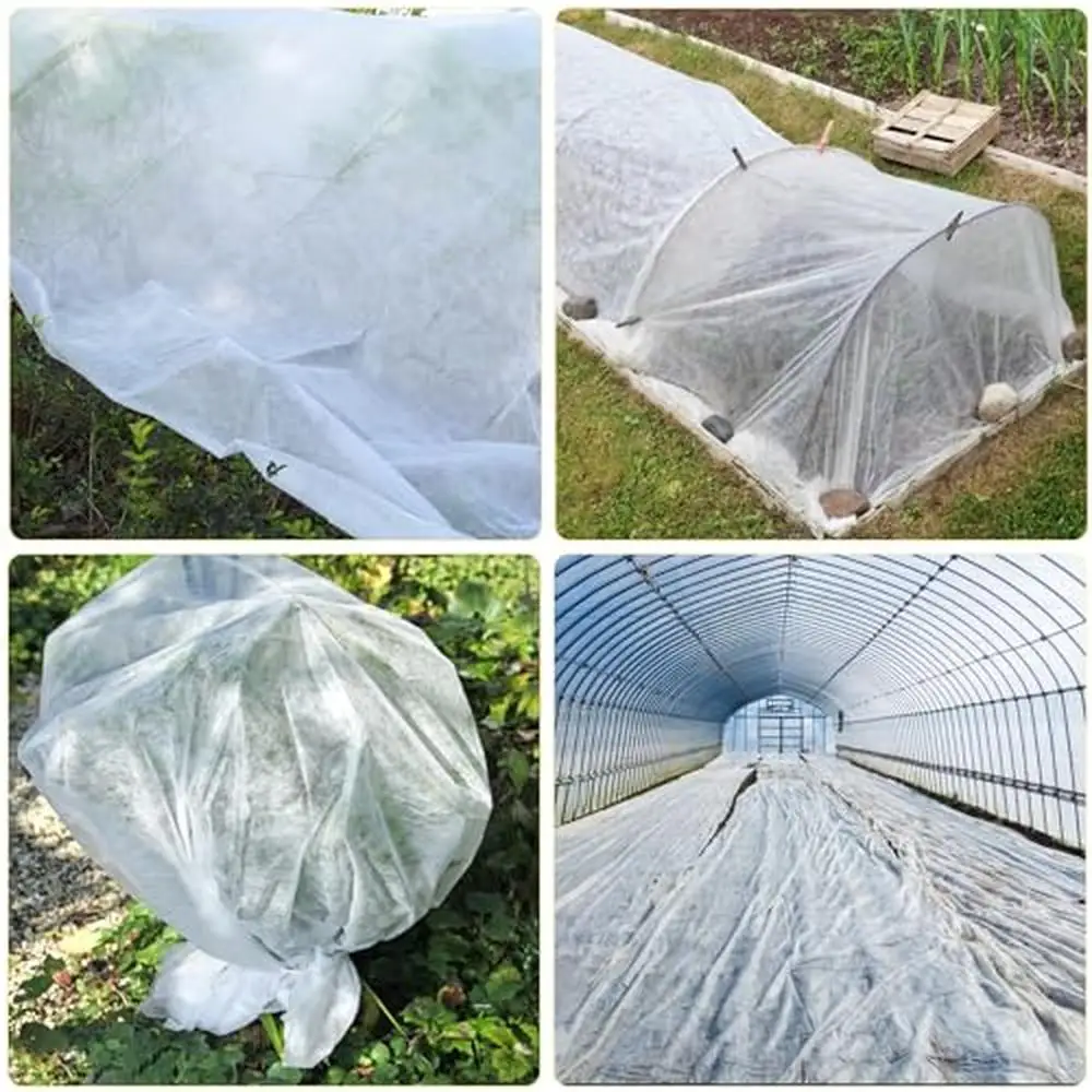Winter Frost Protection Plant Covers 10x100 FT 1oz/yd&sup2; Floating Row Cover Blanket Cold Weather Garden Vegetables Fruit Trees