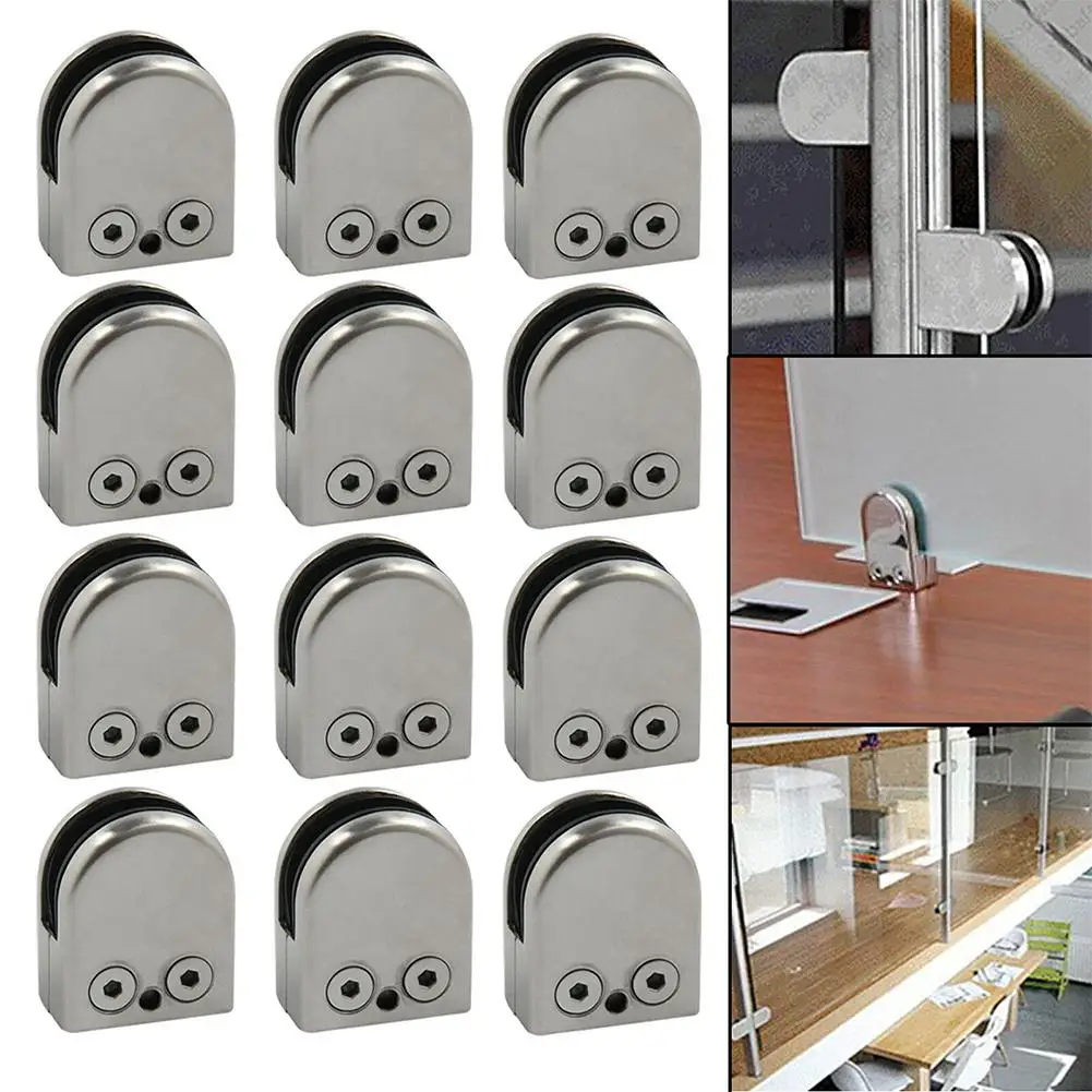 aço inoxidável, suporte traseiro plano, suporte de vidro, 6-12mm, 12pcs por lote