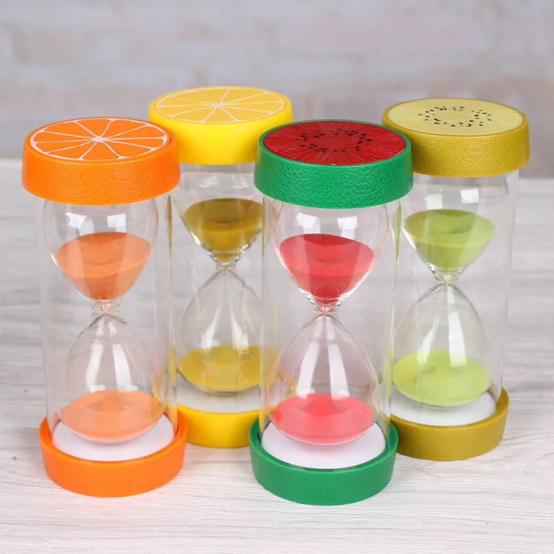 Fruit Hourglass 3/5/15/30 Mintue Home Decoration Glass Jewelry Sand Clock Accessories Children's Fall Arrest Timer Gift