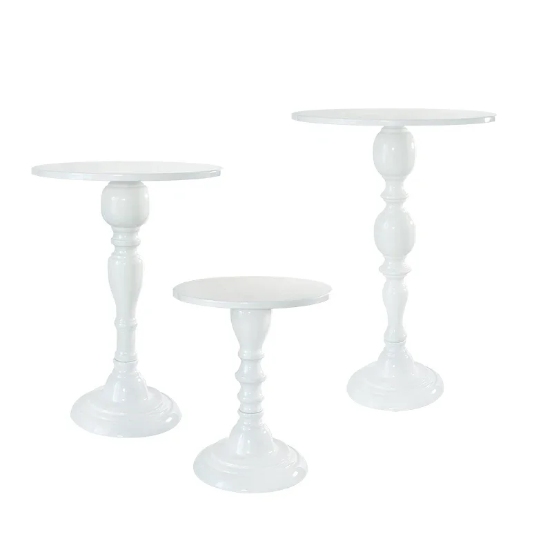 Wedding Cake Stand-European Iron Art High Foot White Dessert Table Durable Cake Pan and Party Display s Hot Sale