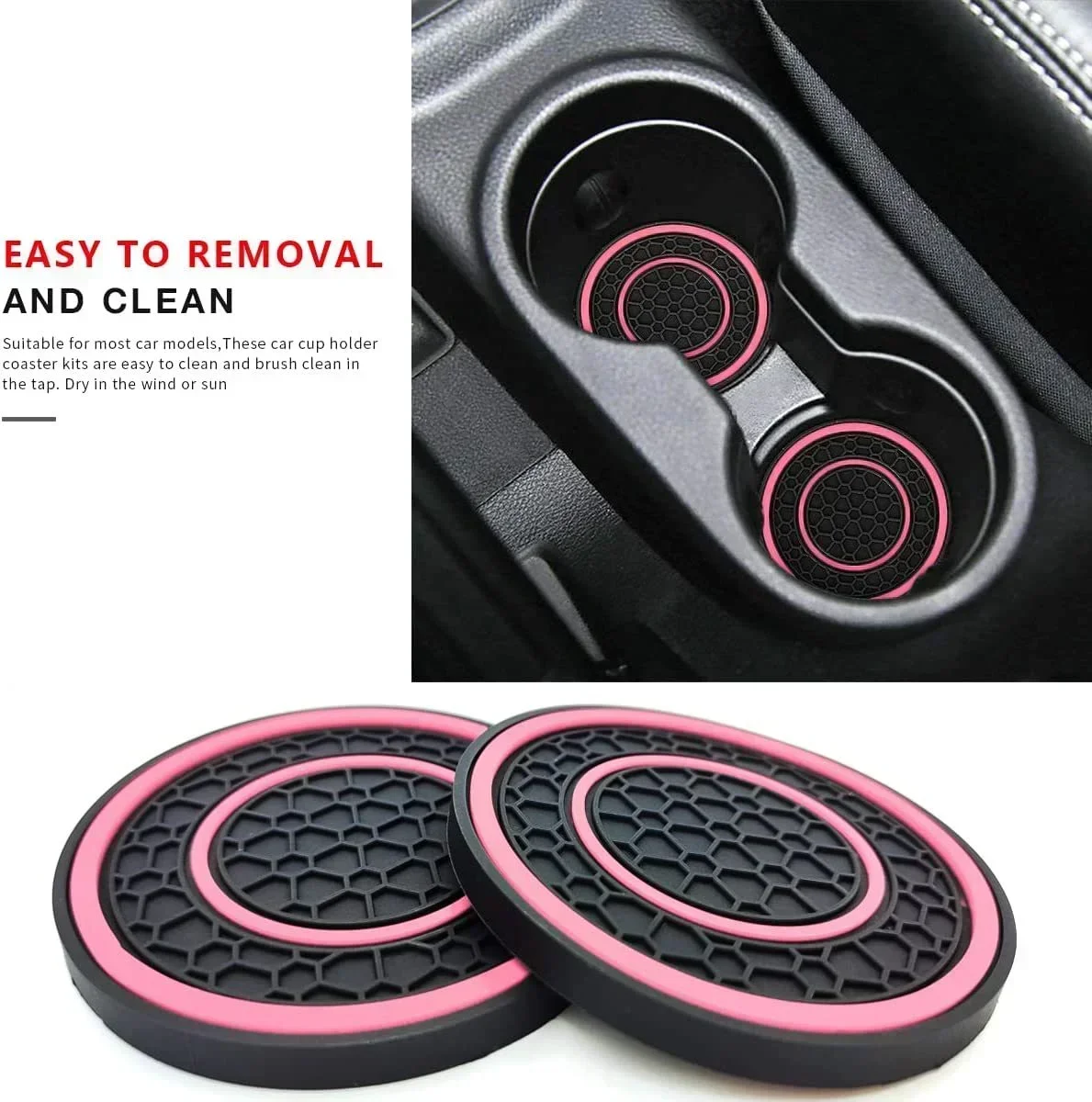 PVC Anti Slip Car Coasters Drink Holder