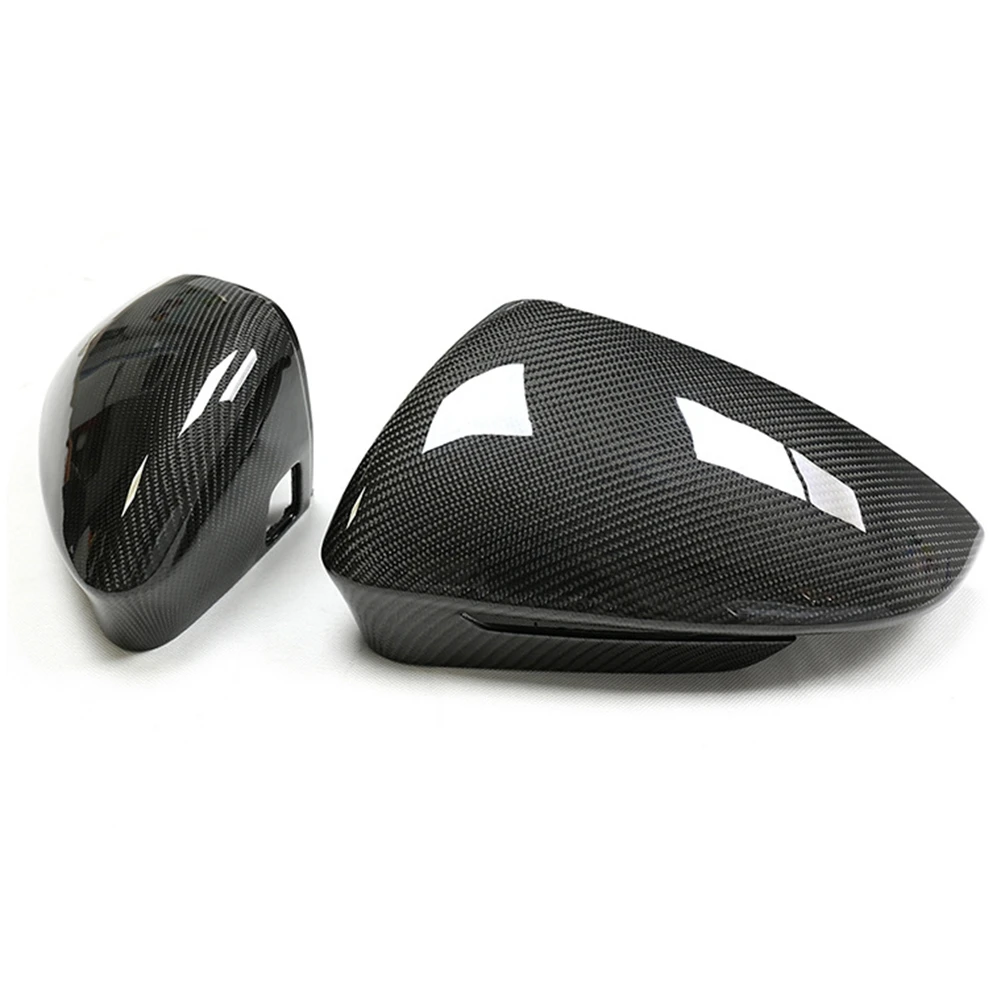 

Car Rearview Mirror Cover with Auxiliary Hole Rearview Mirror Cover for Audi Q4 Q5 E-Tron Carbon Fiber Reversing Shell
