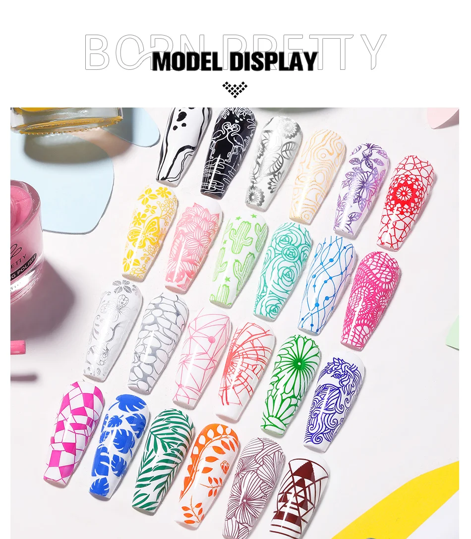 8 Pcs 6ml Stamping Nail Polish Kit