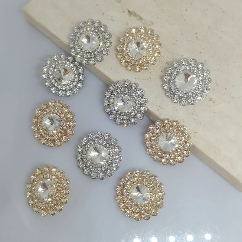 20mm Gold Diamante Button, Rhinestone Buttons, Fancy Buttons, Crystal  Buttons, Shank Buttons, Sewing Buttons, Bridal Buttons. 