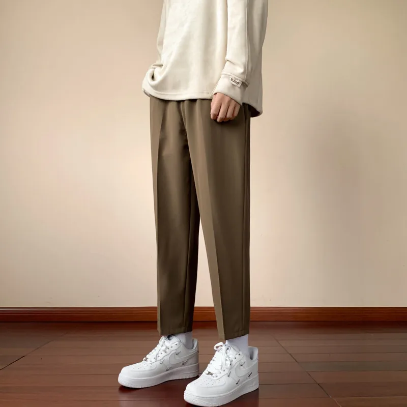 Summer Suit Pants Men Slim Fit Fashion Social Mens Dress Pants Korean Loose Straight Casual Pants Mens Office Formal Trousers
