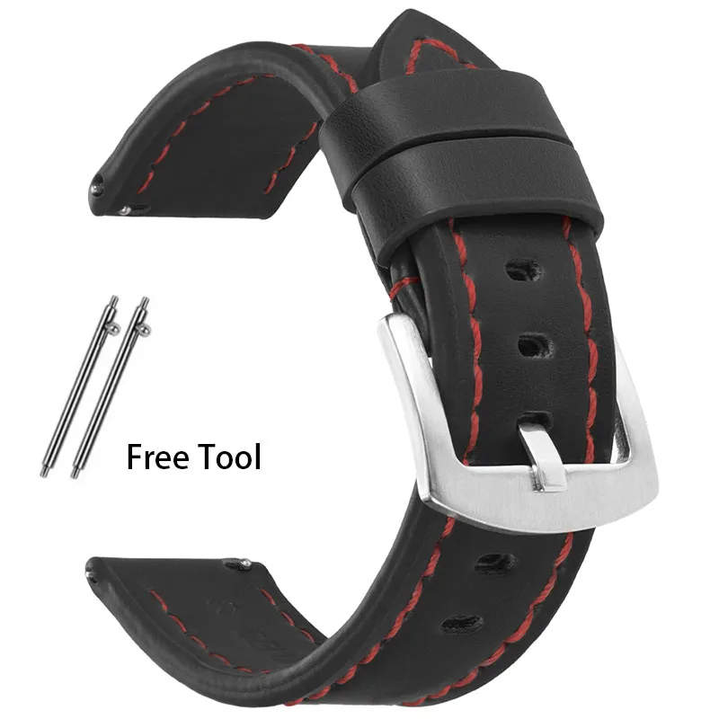 Retro Calfskin Leather Sport Quick Release Bracelet Strap - Multiple Sizes Available
