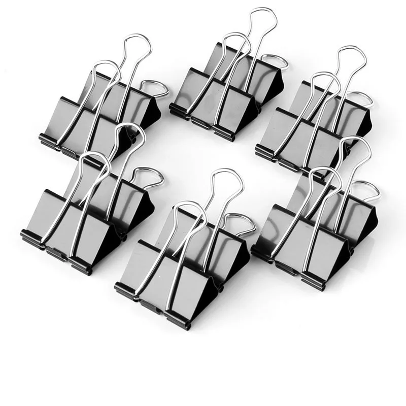 

10pcs/set Metal Binder Clips Black Tickets Photo Paper Clips Notes Letter Document Grip Clamps Office School Binding Supplies