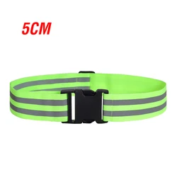 High-Visibility Reflective Safety Belt for Night Running and Cycling - Adjustable Waist for Adults and Kids (5cm Green)