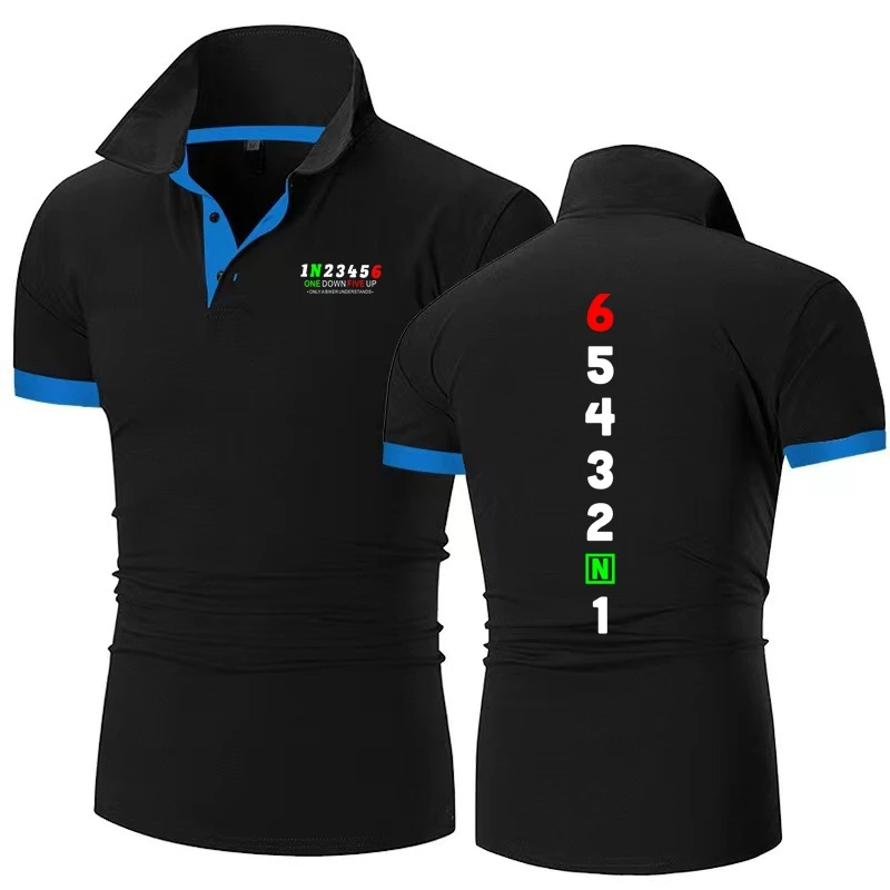 S-6XL GSX 1N23456 Shift Gear Moto Motorcycle Men Polos Shirt