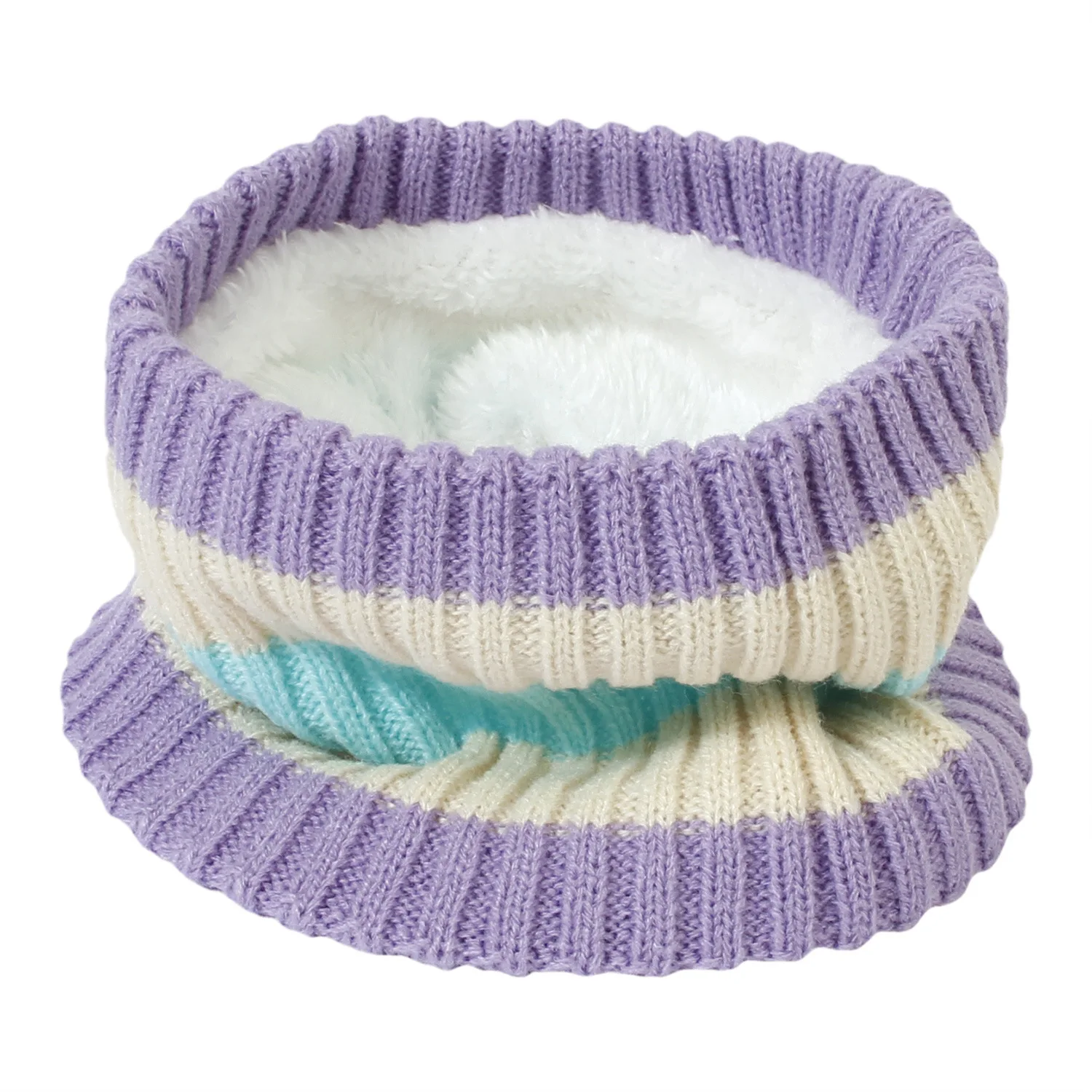 Winter Hat Scarf Set for Child 2022 Striped Beanies Hats for Girl Boy Solid Color Knit Thick Beanies Scarves Set for Girl Kids