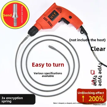 1/1.5/2.5/3.5/5 Meter Drain Cleaner 10mm Dia Pipe Spring Anti-Rust Sewer Sink Basin Pipeline Clogged Remover Cleaning Tool