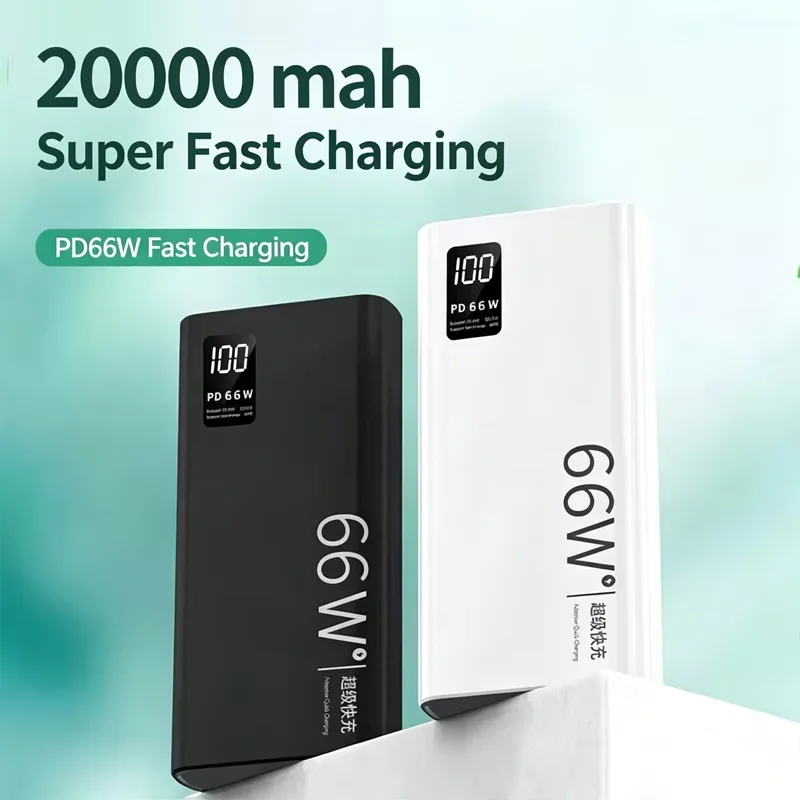 레노버 66W 초고속 보조배터리 200000mAh LED 디스플레이 PD 20W 선물용 고속 충전 아이폰 안드로이드 겸용