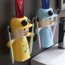 

ECOCO Cartoon Automatic Toothpaste Squeezing Device Toothbrush Storage Rack Bathroom Wall-mounted Toothbrush Cup Girl Supplies