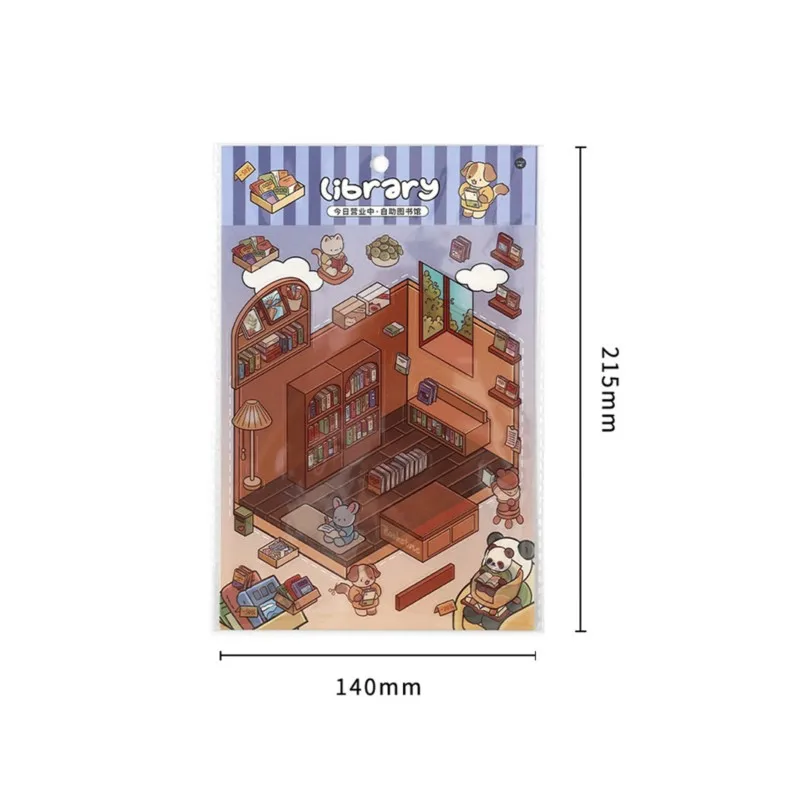 DIY 3D Puzzles Sticker 3D Miniature House Stacked Laundry Fireworks Display Scene Ledger Decorative Gift Sticker