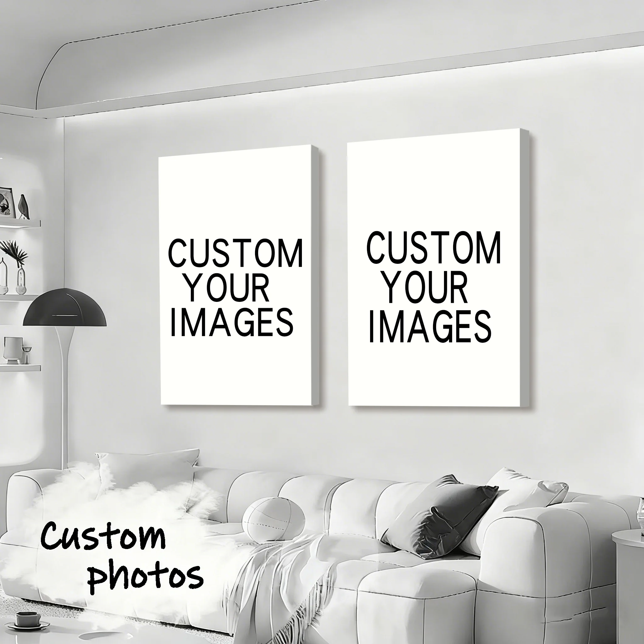 2pcs/set Personalized Custom Canvas Prints Photo Wall Art Poster for Family Life Pet Animal Birthdays Wedding Scenery Home Decor 1
