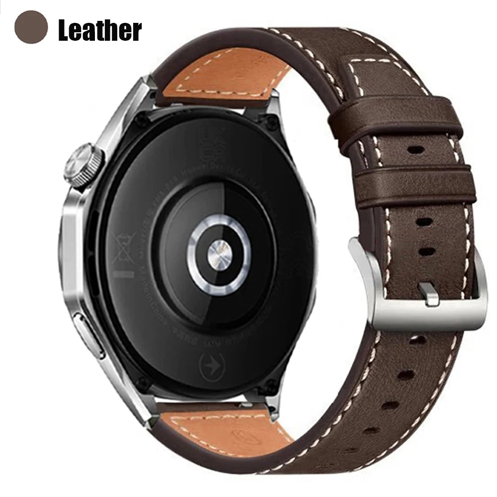 Versatile 22mm Leather Silicone Hybrid Watch Band Strap Bracelet