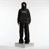 Y2K Ninja Hoodie Gothic Trendy Double Hat Design Functional Streetwear Vintage High Street Men Women Oversized Casual Pullover 2