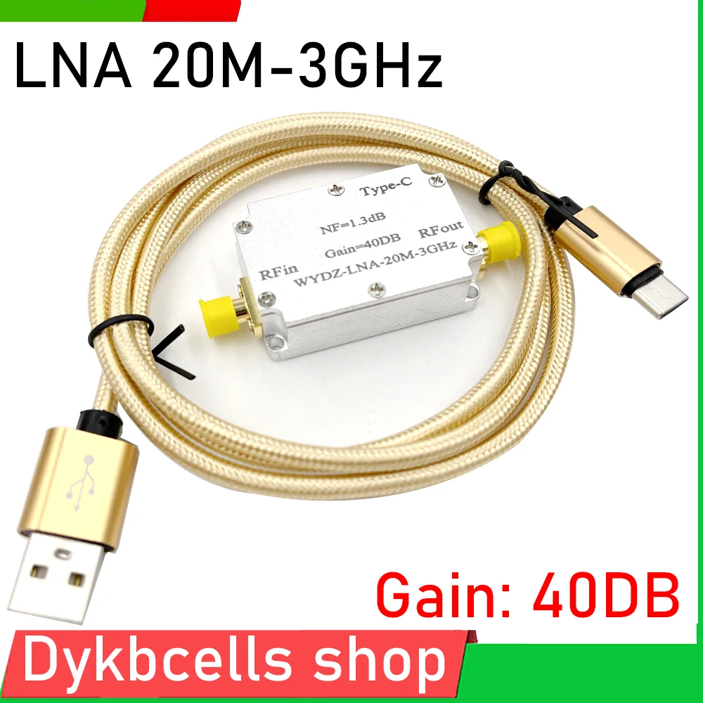 

TYPE-C LAN 20Mhz-3 GHz gain 40DB RF signal amplifier Low noise amplifier Noise 1.3 dB HAM amplifier SDR software GPS receiver