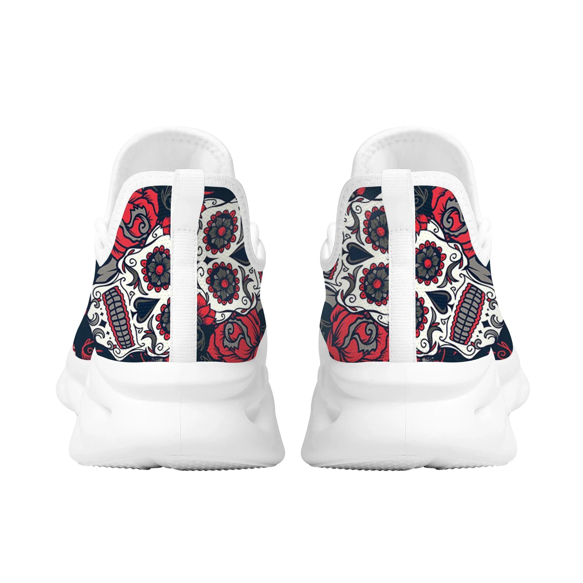 Horror Sugar Skull Ladies Walking Shoes Fashion Comfortable Non-slip Lace Up Running Shoes Lightweight Outdoor Casual Sneakers