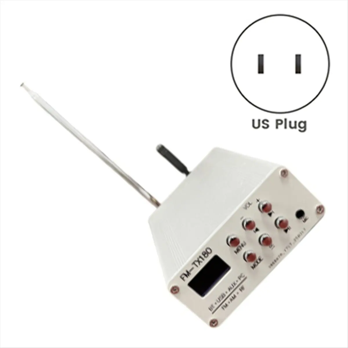 DT60 FM 송신기 다기능 스테레오 AM 중파파 송신기 블루투스 오디오 무선 송신기 US 플러그