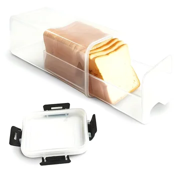 Scatola per il pane con coperchio Scatola riutilizzabile per la conservazione della pasta del pane per panini Contenitore per la conservazione degli alimenti in plastica trasparente per l'organizzazione della cucina 1