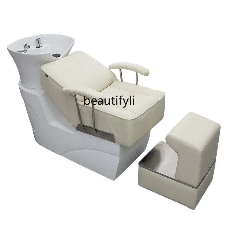 

Lying Half Shampoo Chair Barber Shop Hair Salon Flushing Bed Massage Couch Hair Salon Ceramic Basin Massage Couch