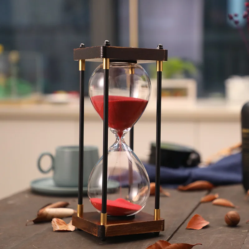Classic Hourglass Timer 15/30 Minutes Metal Sand Timer Clock Home Ornaments Decoration Creative Birthday Gift Children Sandglass