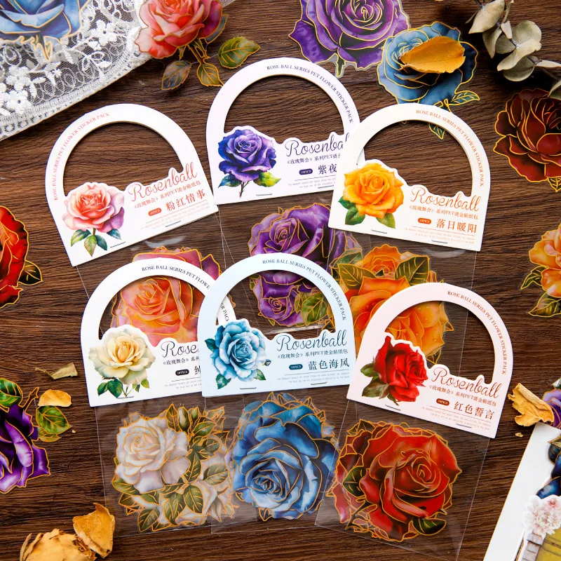 

20sets/lot Kawaii Scrapbook Sticker Rose Ball Scrapbooking Supplies diary Planner Decorative Craft Stationery Sticker