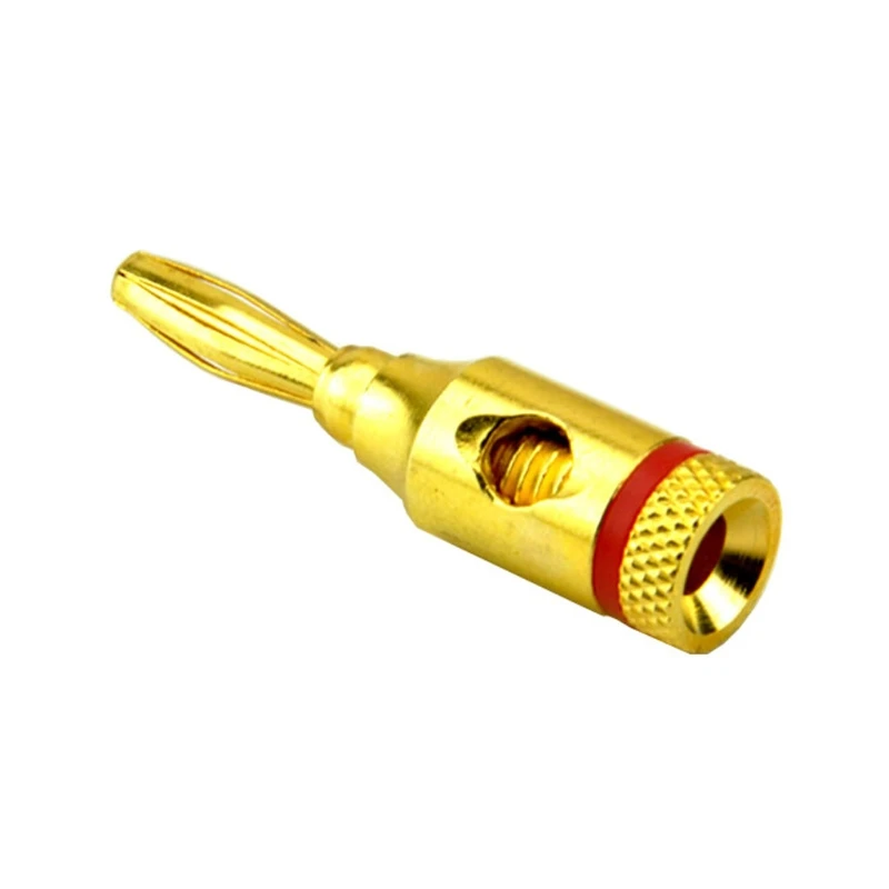 Banana plugs 4pcs Gold Plated Speaker Banana Plugs Open Screw Type Connector for Speaker Wire Home Theater