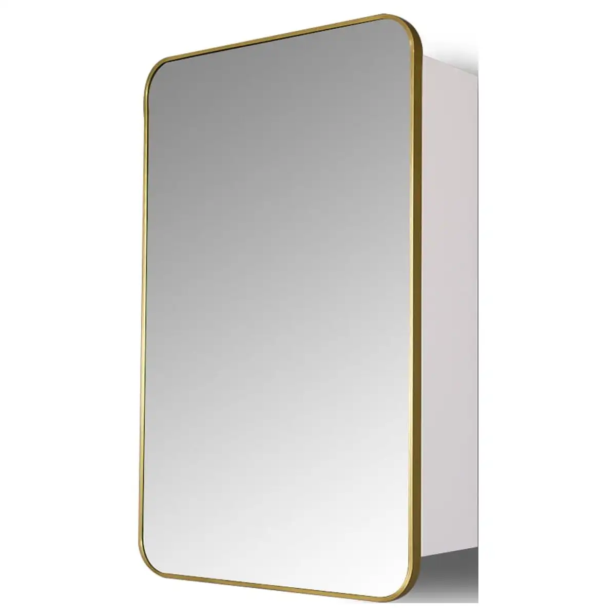 

Better Homes & Gardens Brushed Golden Aluminum Frame Wall Mount Mirror Medicine Cabinet