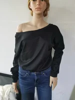 Autumn Long Sleeve Chic Back Buttons Pullovers Shirts Women Elegant Slim Fit Casual Blouse Women Fashion Solid Skew Collar Shirt - Image 6