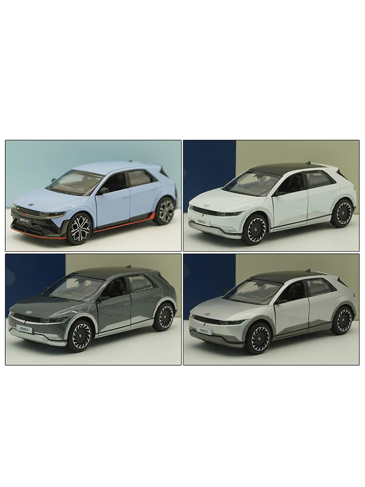 1:38 오리지널 공장 현대 아이오닉 5 N 모델카 현대 레트로카 시뮬레이션 합금 자동차 모델 장난감 컬렉션 장식품 선물