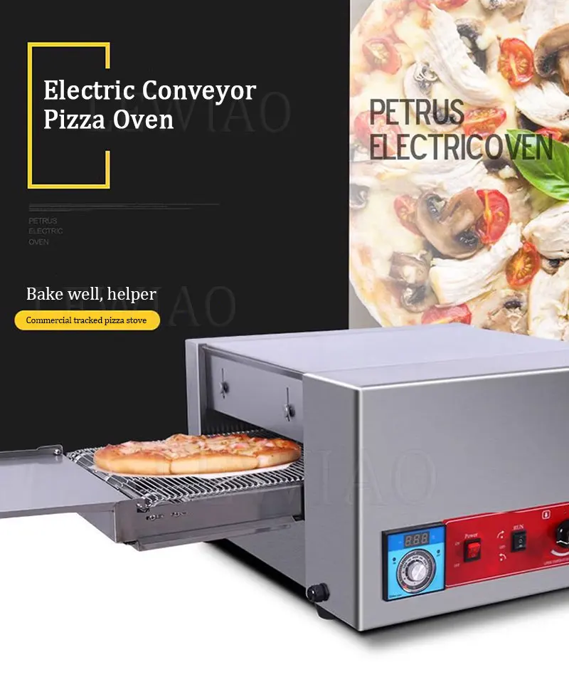 Electric/Gas Conveyor Pizza Oven Commercial 12 Inch Pizza Stove Oven Large Dispenser Cake Bread Pizza Making Machine 220V/380V