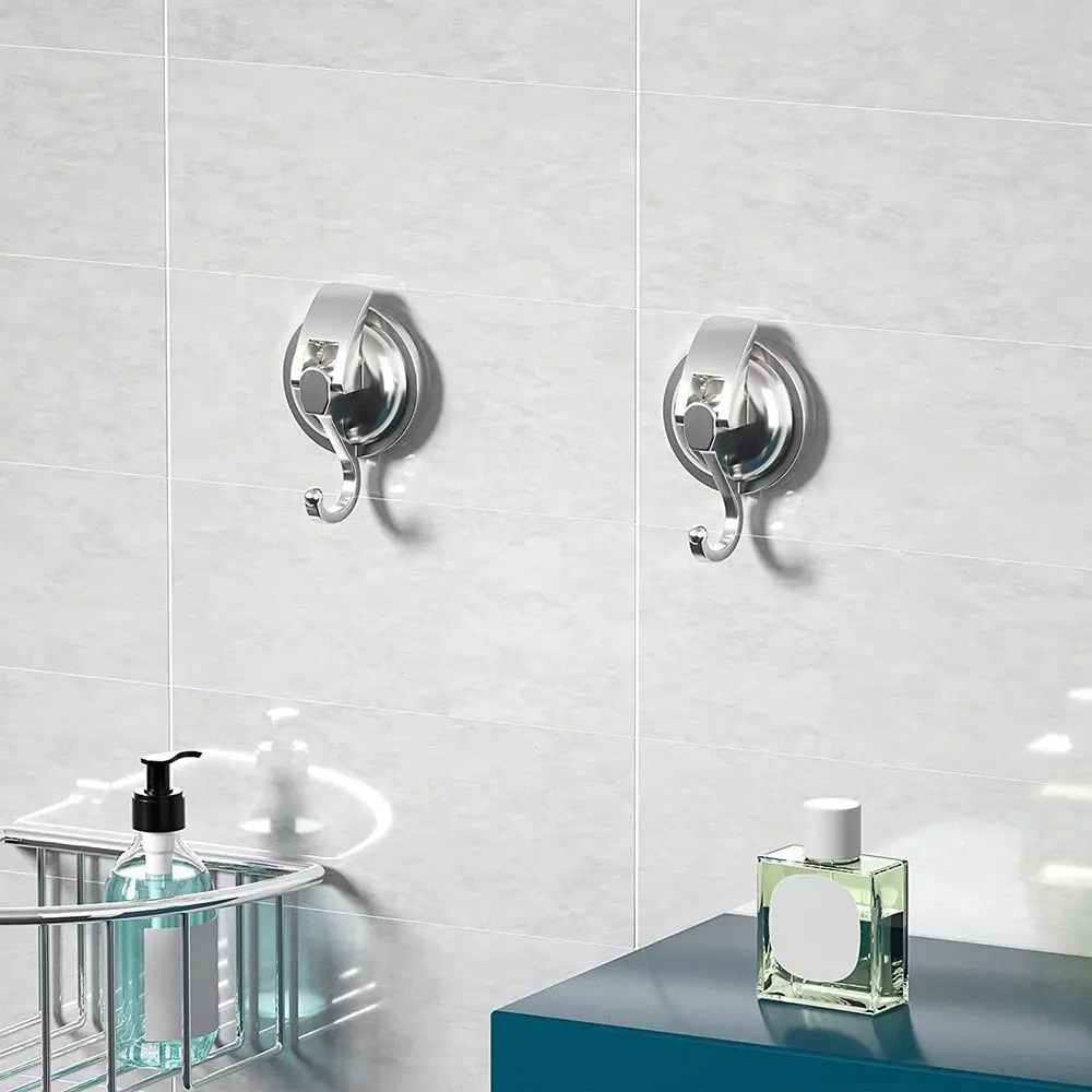 Silberne Wand halterung Saugnapf haken ohne Stanzen wieder verwendbare abnehmbare Organisation Badezimmer dusche Hoch leistungs einfach zu installieren – Detail 5