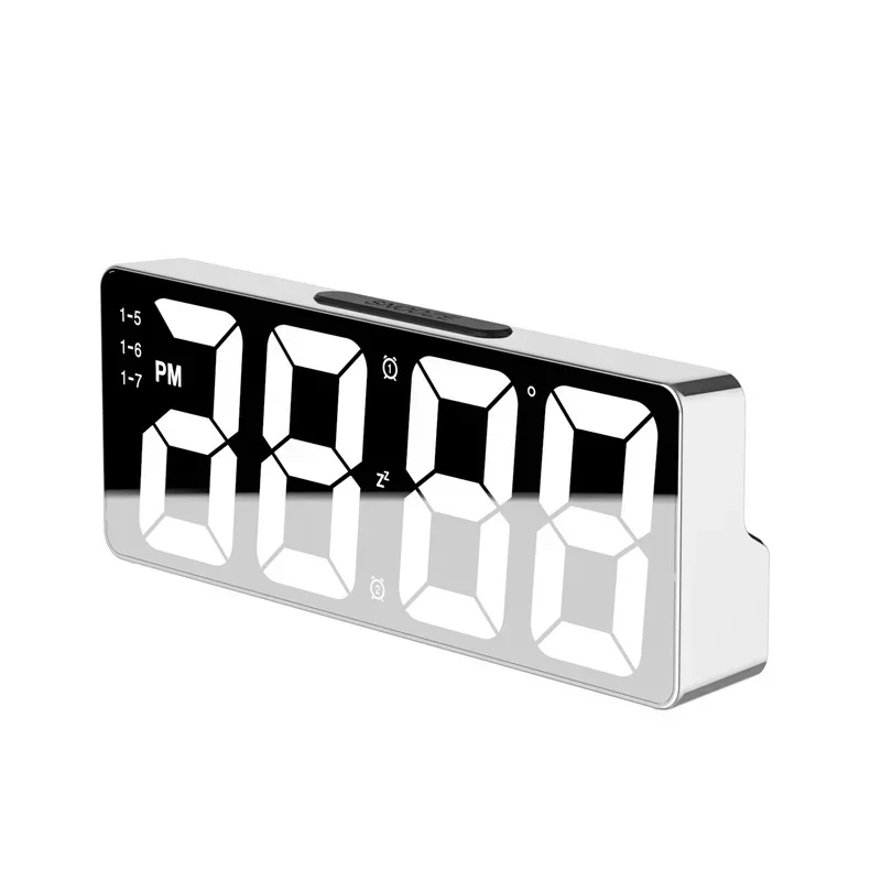 Modern LED Digital Alarm Clock with Temperature Display, Adjustable Brightness, 12/24H Format for Bedroom & Desktop Use