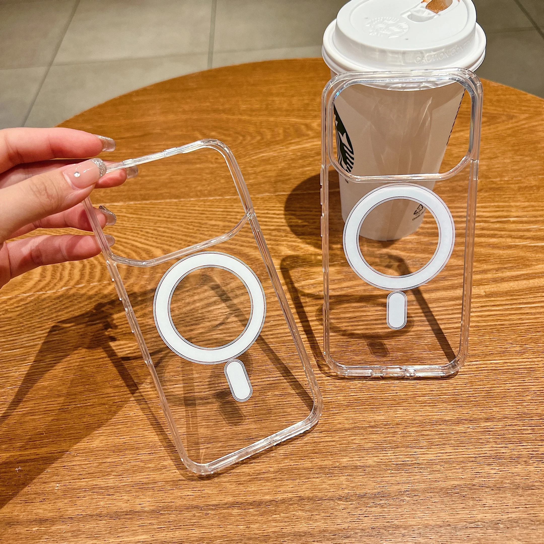 Magnetic Crystal Clear Shockproof Case with Acrylic Back