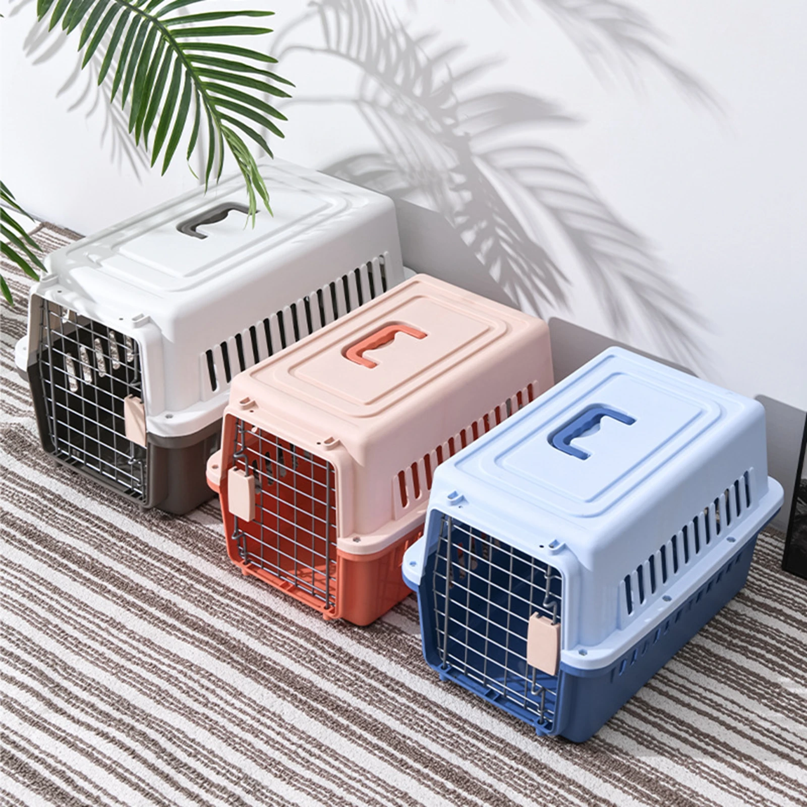Portable Dog Travel Kennel Pet Supplies Case Crate Breathable Cage Hard Sided Pet Carrier for Cats Rabbits Kitten Trip Carrying