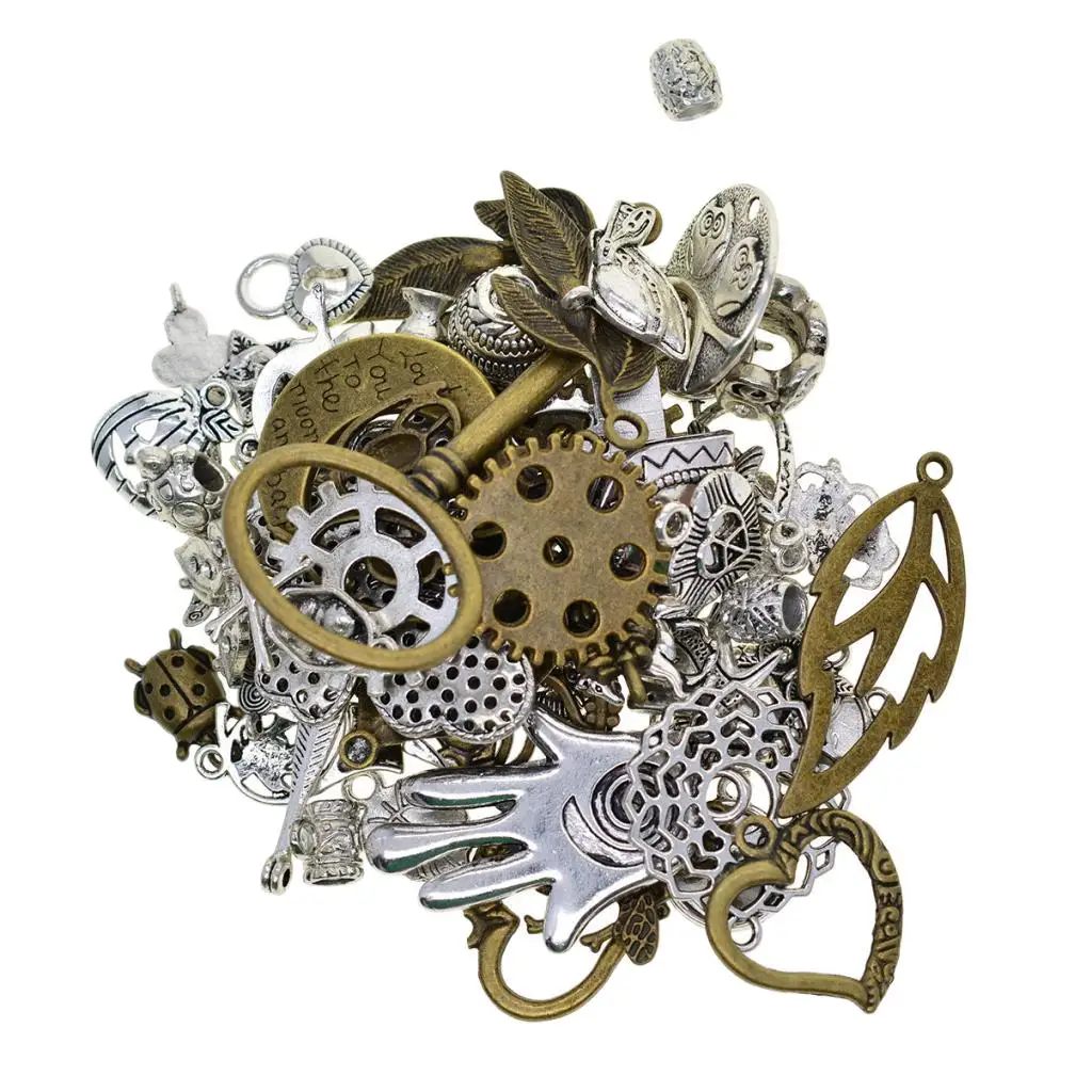 100 Grams Assorted Wheel Gear Punk Steampunk Charm Pendant