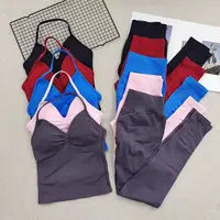 سراويل ضيقة للياقة البدنية للسيدات، قمصان رياضية برقبة رسن، سراويل يوجا طويلة سترات برقبة رسن، ملابس يوجا للجري في صالة الألعاب الرياضية 5