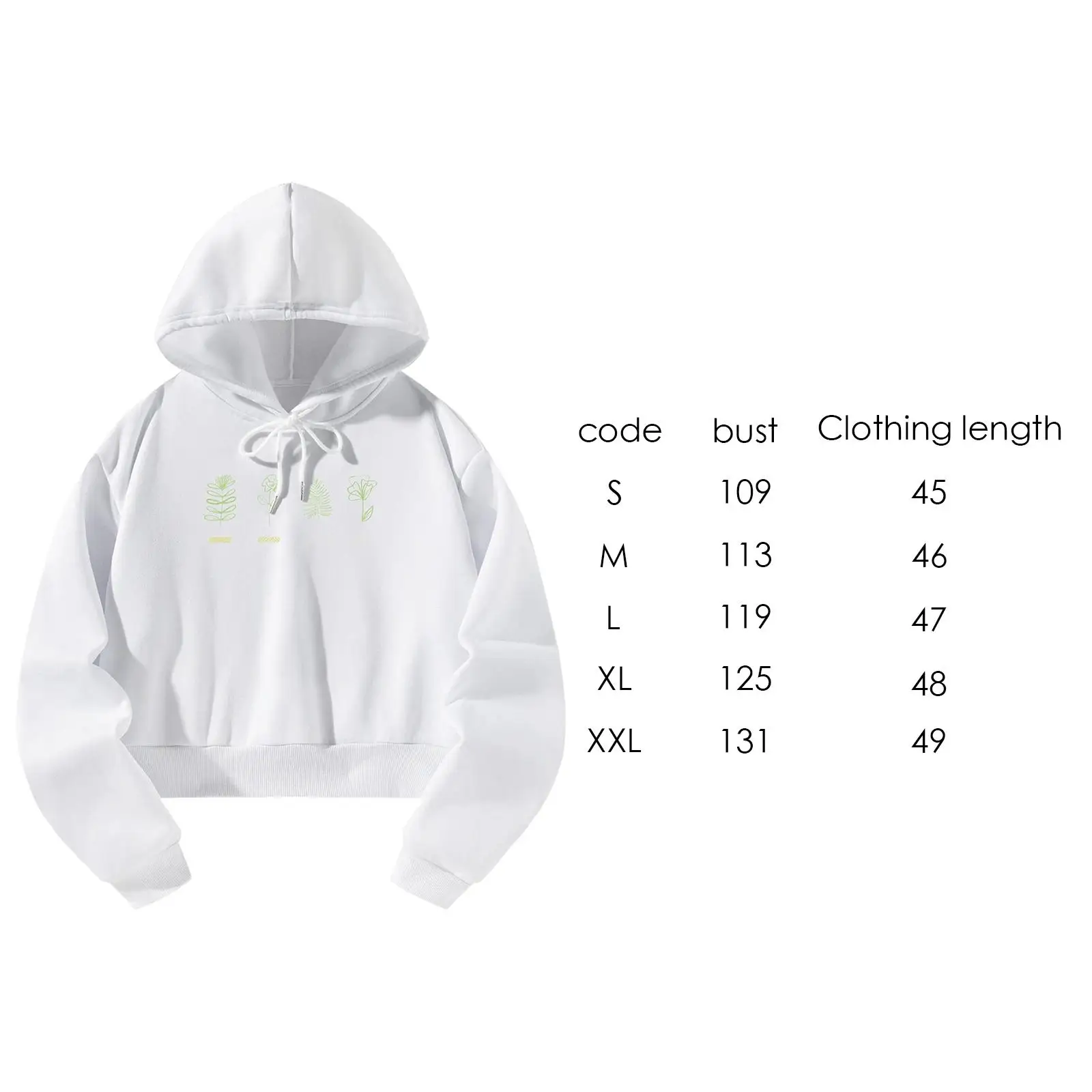 Womens Crop Hoodie Long Sleeve Pattern Printed Outfit Stylish Pullover Top Activewear for Running Commuting Travel Workout Daily
